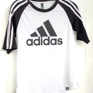 Adidas white with black trim T-shirt Size Medium